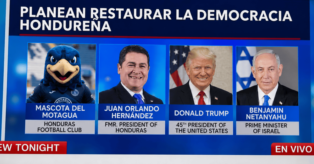 TRUMP, NETANYAHU, HERNÁNDEZ Y LA MASCOTA DEL MOTAGUA PLANEAN RESTAURAR LA DEMOCRACIA HONDUREÑA INSTALANDO UN NARCO INDULTADO EN EL PODER